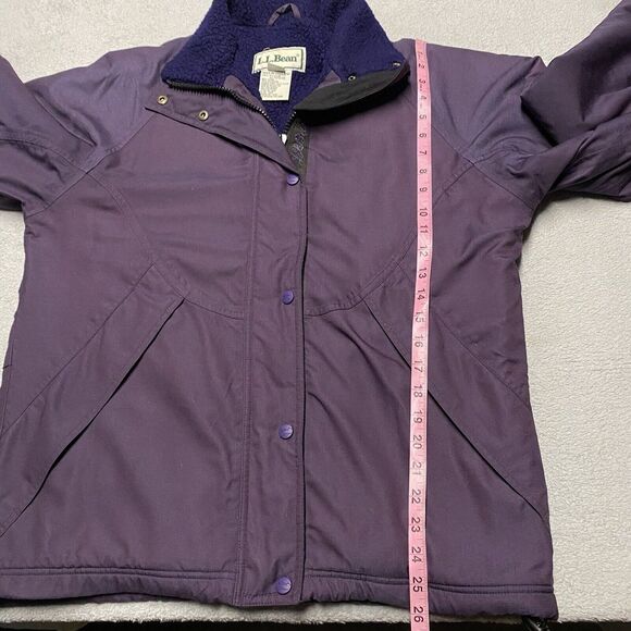 Vintage LL Bean Nylon Jacket Women's Small Purple Fleece Line Deep Pile Ski - Picture 6 of 12